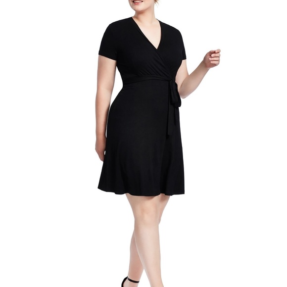 ASOS Dresses & Skirts - BLACK DRESS-SIZE 14-ASOS-NWT-jersey faux wrap